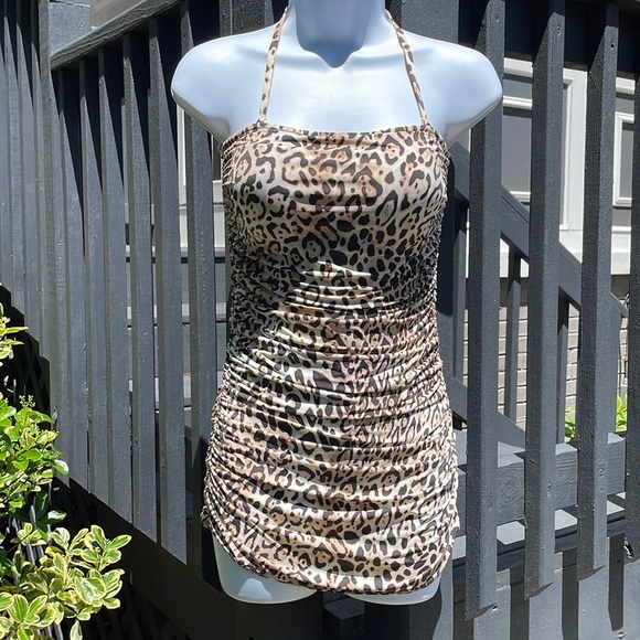 Victoria Secret Tan Shaping Dress Leopard One-piece Bathing Suit - Picture 3 of 10